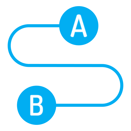 Path from point A to B.