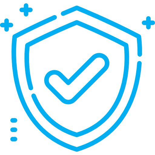 Shield icon with checkmark inside.