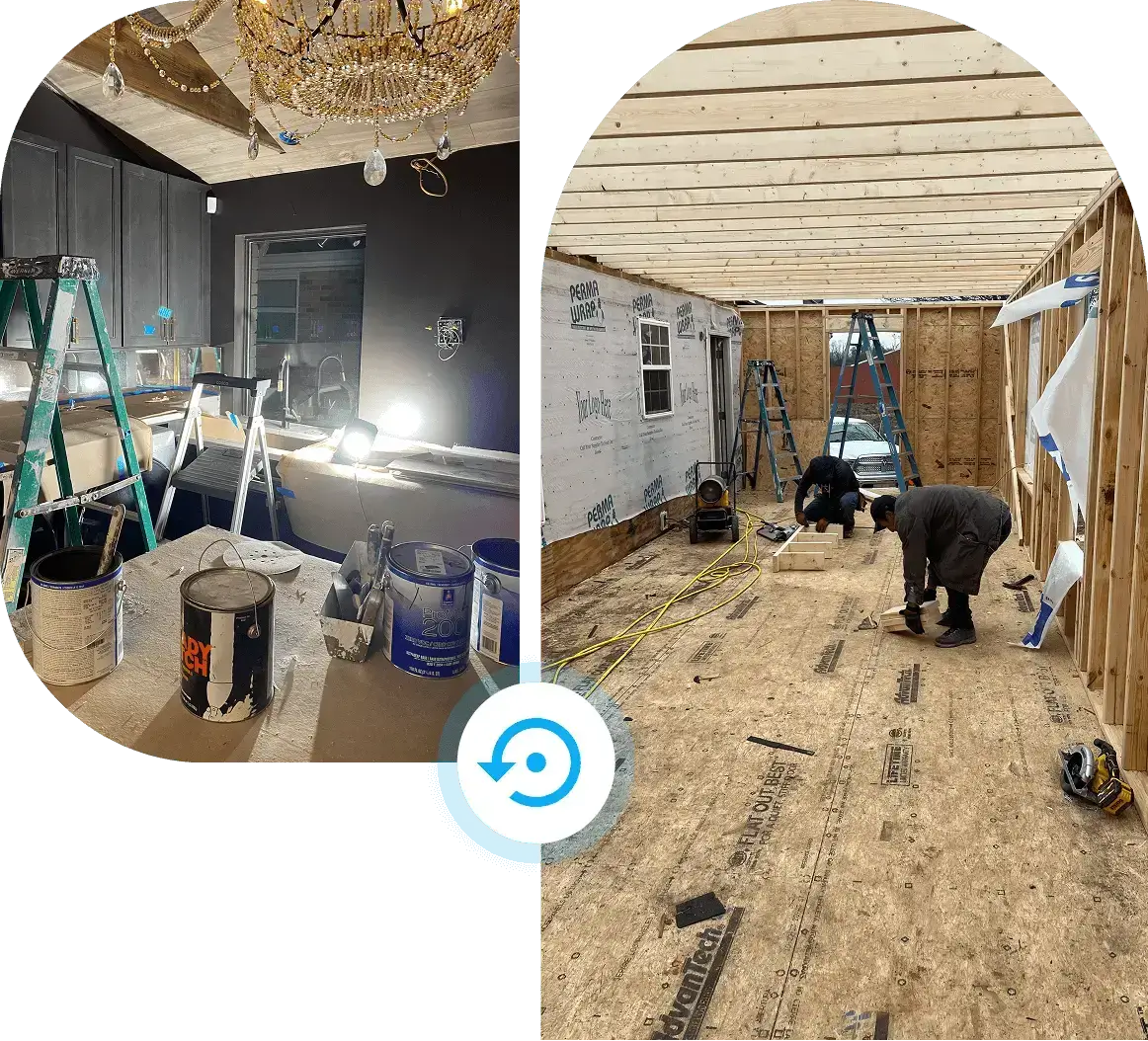 Home renovation and construction work in progress.